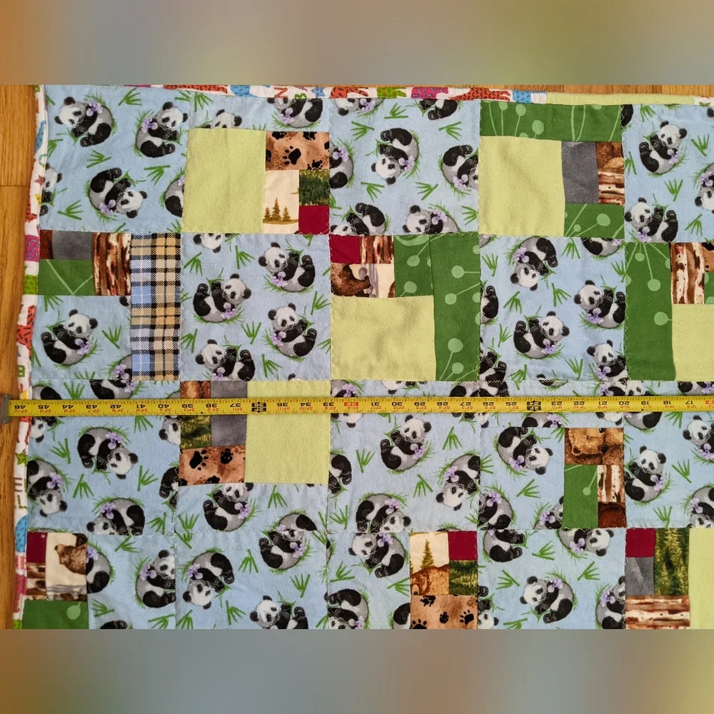 Soft Panda/Bear/Animal Flannel Baby Quilt, Bed or Tummy Time